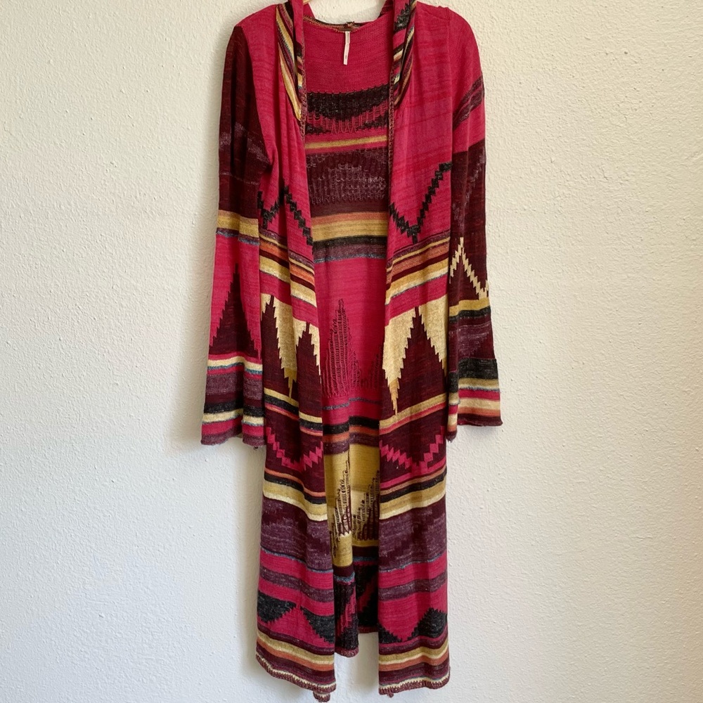 Free People Lima Aztec Knit Cardigan size M